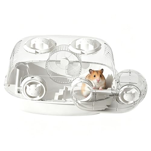 Jaula de hámster transparente, casa con para animales domésticos - Recinto para animales pequeños - destinado a hámster Gerbille erizo enano Chinchilla conejo hurón