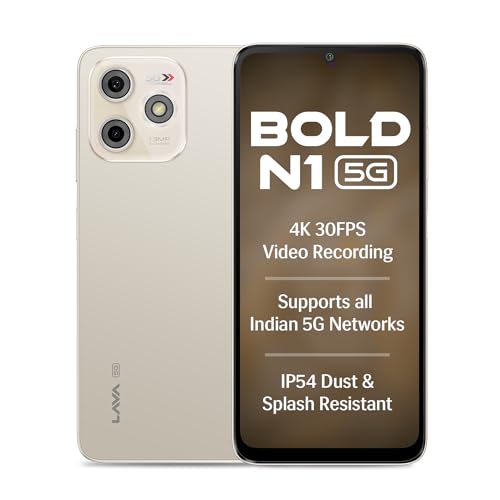 Lava Bold N1 5G (Champagne Gold, 4GB RAM, 64GB Storage) |Bigger 6...