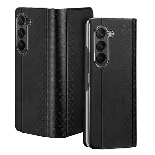 Étui pour Samsung Z Fold6 rabat cuir noir idéal pour le travail et les voyages