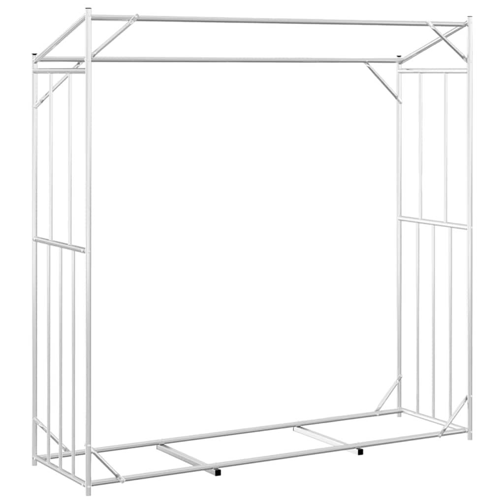 Estantería para leña con protección contra la lluvia, 200 x 60 x 200 cm, acero galvanizado, estable para terraza, jardín, exterior, con funda impermeable para la lluvia para almacenamiento de