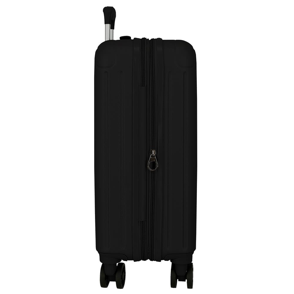 MOVOM Joumma Timber Valigia da Cabina Nero 40x55x20 cm Rigido ABS Lucchetto a Combinazione Integrato 37L 3.1kg 4 Doppie Ruote Estensibile Bagaglio a Mano