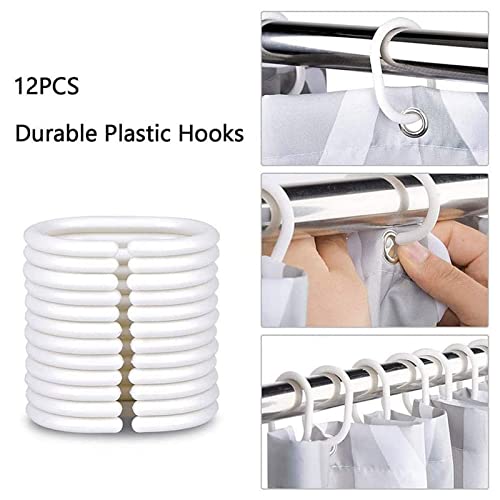 SJASD 4 STK Meereslebewesen Delphin Dusche Badaccessoires Set Wasserfeste Duschvorhänge mit Haken Rutschfester Badteppich Toilettendeckelabdeckung Toilettenteppich für Badezimmer,D – Bild 6