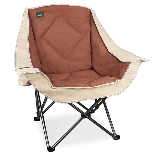 Silla de Camping Plegable Northroad, Silla de Césped Sobredimensionada con Portavasos, Resistente y Acolchada, Soporta 300 Libras para Exterior, Playas, Senderismo y Picnics