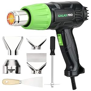 GALAX PRO 1500W Heat Gun Set with 2 Modes Temperature Settings: 350 ℃ -250 L/min 550 ℃ -550 L/min, 4 Nozzles, for…