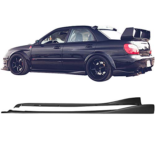 Side Skirt Compatible with 2002-2007 Subaru Impreza WRX STI, CS Style Side Skirts 2PC PP Polypropylene by IKON MOTORSPORTS, 2003 2004 2005 2006
