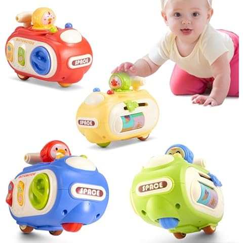 VoMii Montessori Toddler Toys, Sensory Press and Go Toy Car for Toddlers, Travel Activities Busy Cube Toys for Learning Fine Motor Skills, Baby Gifts for Activity Cube Cover