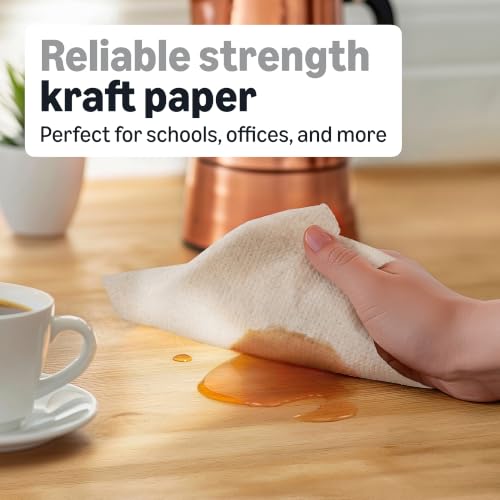 Image of Amazon Basics 1-Ply Kraft 7.9 inch Hard Roll Paper Towels | Bulk | Made from 100% Recyclable Material | Compatible with Universal Dispensers | 800 feet per Roll (6 Rolls) (Previously AmazonCommercial)