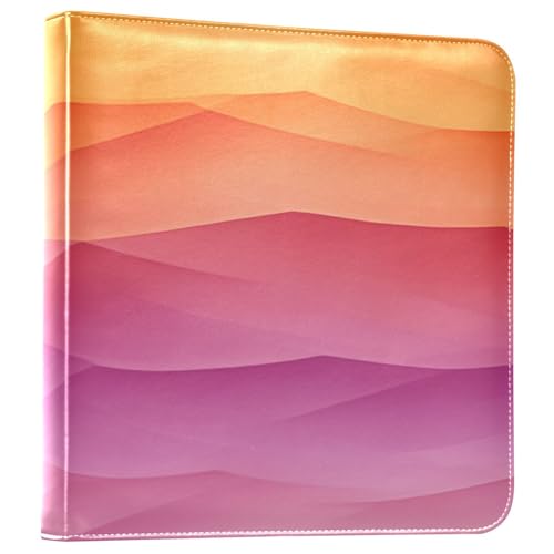 JIPONI Rainbow Red Large Photo Album, DIY Leather Cover Scrapbook Albums for 4x6 5x7 6x8 Pictures, Self Adhesive Memory Book for Wedding, Baby, Family