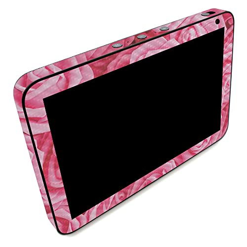 Image of MightySkins Carbon Fiber Skin Compatible with Amazon Echo Show 8 (Gen 2) - Super Pink Roses | Protective, Durable Textured Carbon Fiber Finish | Easy to Apply