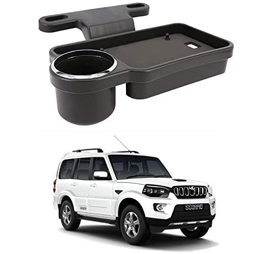 Image of Oshotto (FT-04) Foldable Car Auto Headrest Rear Back Seat Table Drink Food Cup Tray Holder Compatible with Mahindra Scorpio M2DI