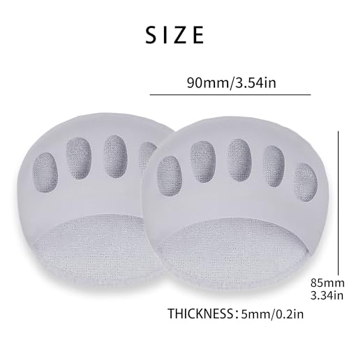 Image of Ball of Foot Cushions Honeycomb Fabric Metatarsal Pads Invisible Socks Pads for Women and Men Reusable Forefoot Pads, 5 Colors (5 Pairs-(Black-Beige-White-Purple-Gray))