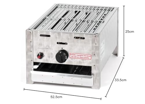 LAG Gasgrill 1-flammig 3,65 kW mit Grillrost, Grill, Gastrobräter, Profigrill Verein