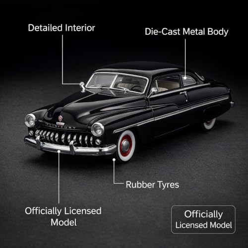 Image of Wizplex Bburago Official Licensed 1950 Mercury 1:64 Scale Die Cast Metal Toy Car with Sealed Body Casting - Collectible Miniature Model for Display and Gifting, Ages 3 and Up