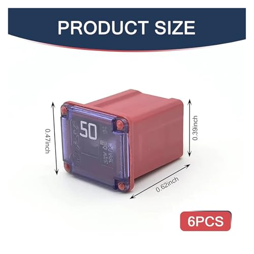 Kit de 6 fusibles Jcase, perfil alto, tipo enchufable para camiones y automóviles (20 A, 25 A, 30 A, 40 A, 50 A, 60 A) miniatura 3