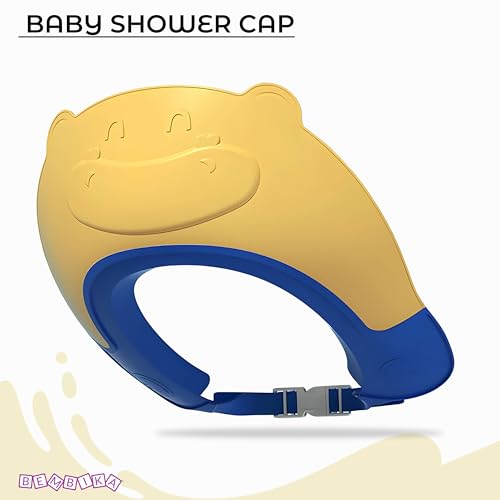 Image of Bembika Baby Shower Cap For Washing Hair, Eye Protection And Hair Wash Reusable, Waterproof, And Comfortable For Babies - (Bear Blue)