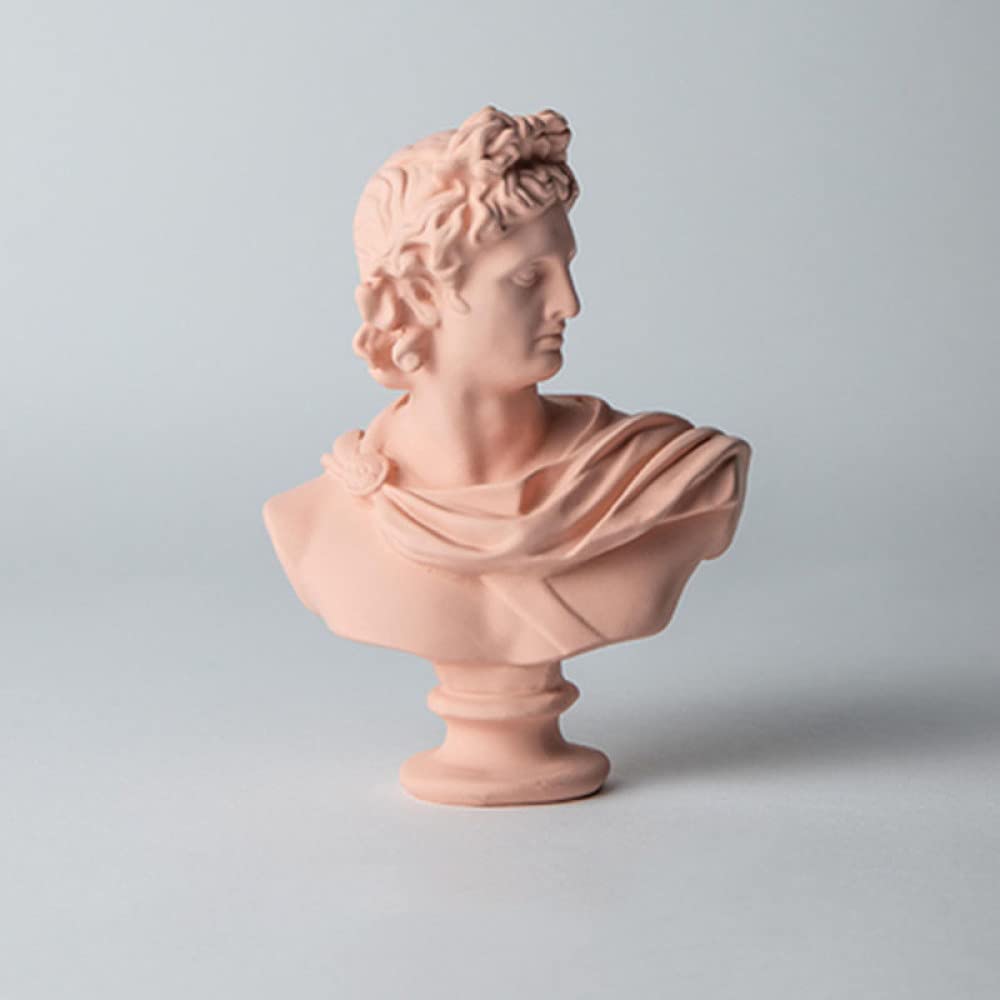 Decoración nórdica del hogar Escultura de Resina Estatua de Personaje Decoración de Escritorio Modelo Suministros de Arte Cabeza de boceto Decoración Hecha a Mano, B, Rosa