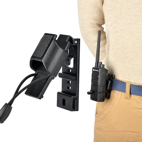 Healvaluefit Radio Holster for Duty Belt (1”- 2.2” Belt), Tactical Radio Holder Belt Clip as Law Enforcement Accessories, Walkie Talkie Holder Fits Motorola, Kenwood, BaoFeng, Hytera, Midland Radios Cover