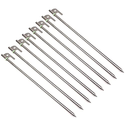 Piquets de tente robustes en acier inoxydable 30 cm durable