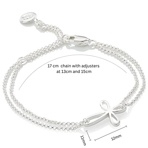 Cherish Cross Bracelet – 925 Sterling Silver Girls' Jewelry for First Communion, Baptism, Quinceañera, Flower Girl or Bridesmaid Gift3