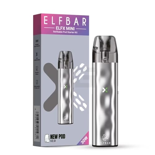Elfbar - ELFX Mini - Pod Kit - verschiedene Farben - ohne Liquid ohne Nikotin (Silber)