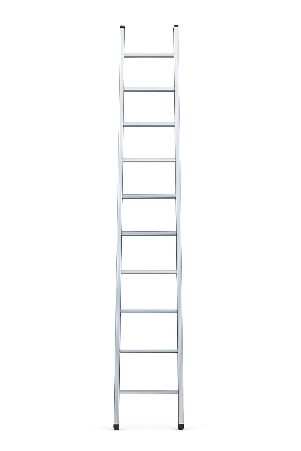 Venus 10ft Wall Supported Industrial Aluminum Ladder | Single Piece Fixed Height | Rustproof, Anti Skid Heavy Duty Ladder for Factory, Workshop & Repair Work-image-3