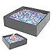 UHAPPYEE Square Foam Ball Pit for Toddler, 120x120x35cm Soft Ball Pit Poool with Removable Cover, Indoor Memory Sponge Ball Playpen Without Balls (Dark Gray)