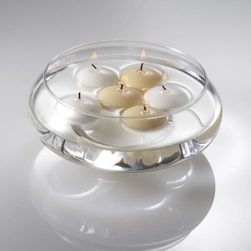 Image of Splendid Glass Spring Urli Bowl for Diwali Decorative Bowl | Floating Flowers | Tea Light Candles Home (Transparent, 8 Inch), 1 L