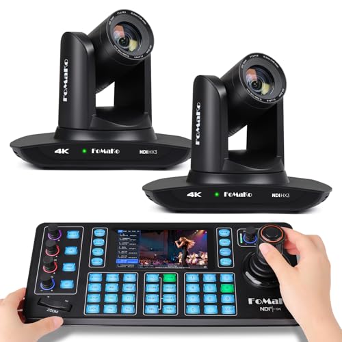 Image of FoMaKo K30NS 4K 30x Optical Zoom PTZ Camera with NDI 6 & NDI HX3, AI Auto-Tracking Gen 3, 3G-SDI/LAN/USB3.0/HDMI,KC608N PTZ Controller for Church, Worship, Education & Conference(K30NSX2+KC608N)