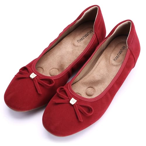 Image of Women's Comfortable Round Toe Bow Ballet Flats Shoes