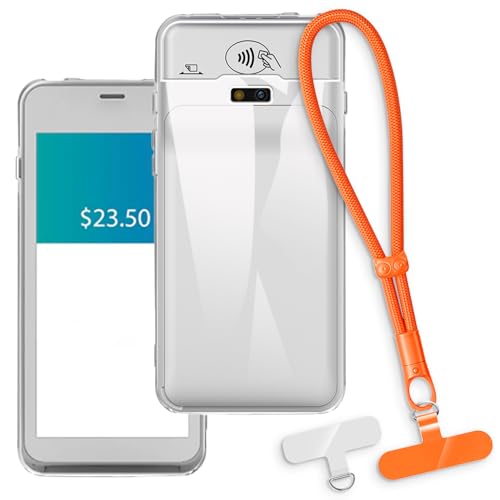 OAGELIM Funda Protectora 2 en 1 con Correa de Muñeca Compatible con Pax A77 Funda con Cordón Desmontable, Asa Antideslizante y Antipérdidas (Naranja)
