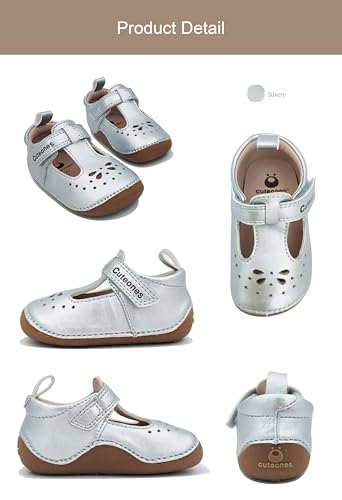 Baby Girls Mary Jane Shoes, Microfiber Leather, Perforated Design, Wide Width2