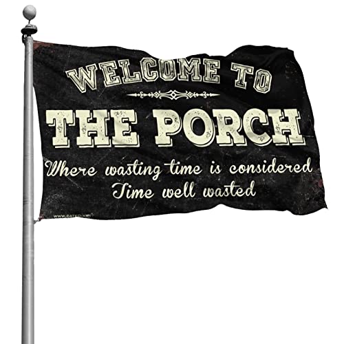 Bandera de jardín Welcome To The Porch 152x244 cm para tapar paredes vacías en cuartos de caza