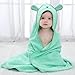 Baby Hooded Toddler Towel with Bear Ear- Soft and Thick 100% Cotton Bath Set for Kids Girls Boys Infant and Toddler, Good Choice (Green)