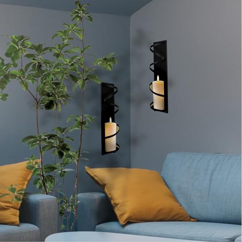 Lily'S Home SW1576 Metal Spiral Wall Candle Sconces Set Of 2. Elegant Wall Decorations thumb #5