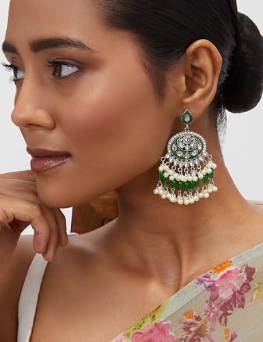 Image of Rubans Chandbali Earrings Gold Plated Kundan Jewellery Gift for Women & Girls