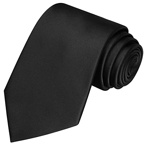 KissTies Mens Silk Tie Solid Satin Wedding Necktie + Gift Box