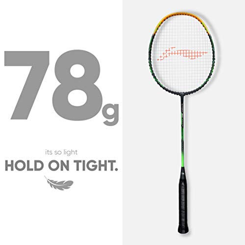 Li-Ning G-Force 3600 Superlite Carbon Fibre Strung Badminton Racket (Dark Grey, Gold, G4 - 4 1/2 Inches) #TOP5