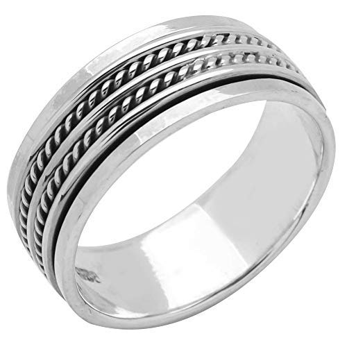 Treasure Bay Klassischer Ring aus Sterlingsilber, 8 mm, für...