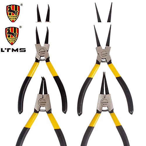 Pince à circlips Senrise à long nez interne et externe droite courbée Mini pinces (33 cm à l'intérieur droit)