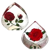 Rosa en Resina – Recuerdo de Flores preservadas, decoración artística de Escritorio, Recuerdo Seguro para Siempre, de presentación de Regalo conmemorativo | Oficina en casa, Dormitorio