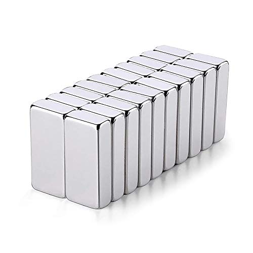 KLF 超強力 マグネット 耐熱220度 N52 ネオジウム磁石 角型/丸形 収納ケース付き (20*10*3(20個入))