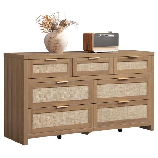 SICOTAS 7 Drawer Boho Dresser