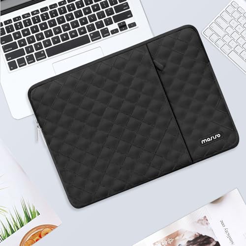 14" Mosiso Quilted Laptop Sleeve w/ Small Pouch (Black) - image 7
