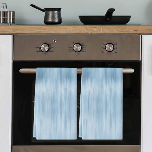 Qiaullityot Light Blue Kitchen Towels Set of 4, Microfiber Dish