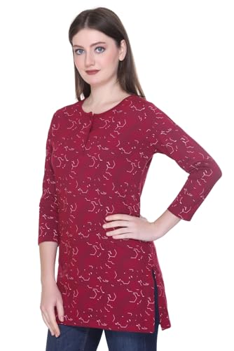 Image of Women Regular Fit Henley All Over Print T-Shirt (Combo of 2) | Small-5XL