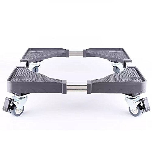Universal Movable Adjustable Mobile Base for freezer washer dryer pedestal stand, with 8 Locking Swivel Wheels Anti vibration Mute Cart outdoor Roller Dolly Trolley for Washing Machine Stand Base