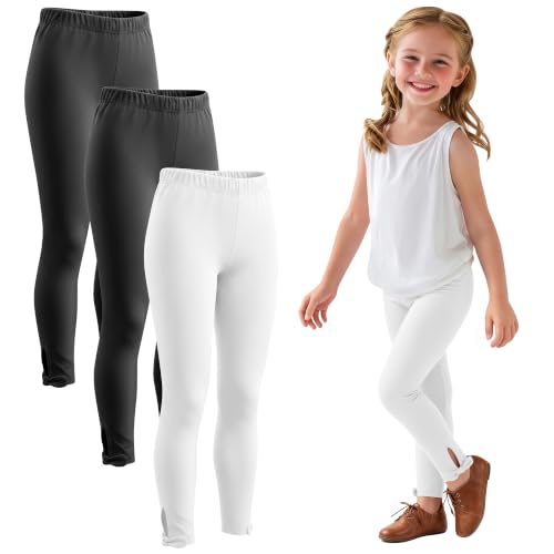 Image of 3 Pack Toddler Girls Cotton Leggings Bow Tight Pants