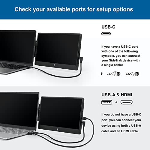 SideTrak-Swivel-14-Patented-Attachable-Portable-Monitor-for-Laptop-FHD-TFT-USB-Rotating-Laptop-Dual-Screen-Mac-PC-Chrome-Compatible-Fits-All-Laptops-Powered-by-USB-C-or-Mini-HDMI-Black