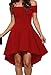 Produktbild Damen Kleider Lange und kurz - Elegant Brautkleider für Braut oder Zeremonie - Abendkleider Moderne Disco Fashion Abendball oder Party (XXL, Model Kurz Rot)