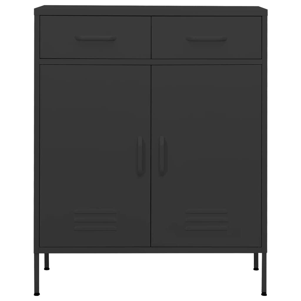 vidaXL Lagerschrank Sideboard Kommode Anrichte Stahlschrank Schrank Beistellschrank Mehrzweckschrank Bücherschrank Standschrank Anthrazit 80x35x101,5cm Stahl